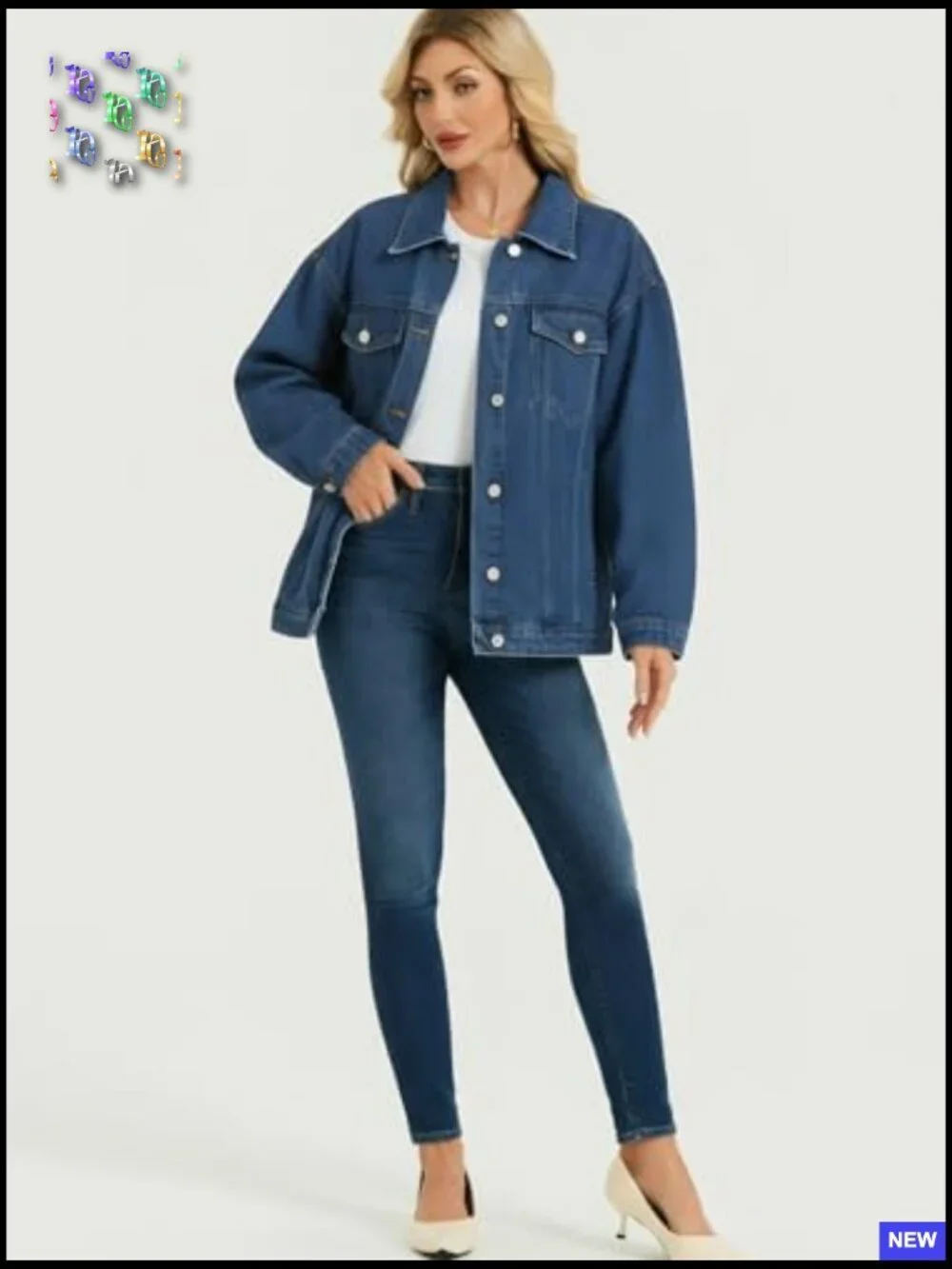 Oversized Jean Jacket Trendy Boyfriend Denim Loose Shacket Coats Fall 2026